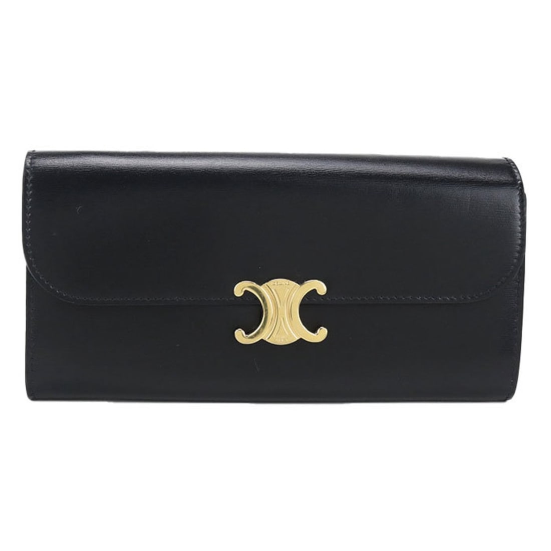 CELINE Triomphe Large Wallet, Black, 10E313DPV.38NO, Bifold, Women's: --- Catalog ---Category: SizeSize (HxWxD): 9.5cm x 19cm x 3cm / 3.74'' x 7.48'' x 1.18''Category: DesignType: Long wallet (bi-fold)Color: BlackGender: WomenMaterial: Leather Leather/Fur Type: Calfskin
