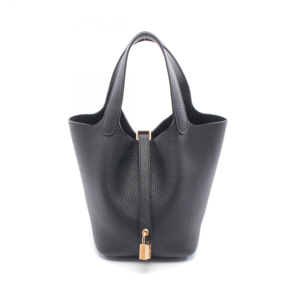 Hermes Hermès Picotin Lock PM Handbag, Taurillon Clemence Leather, Women's, Black (1 of 7)