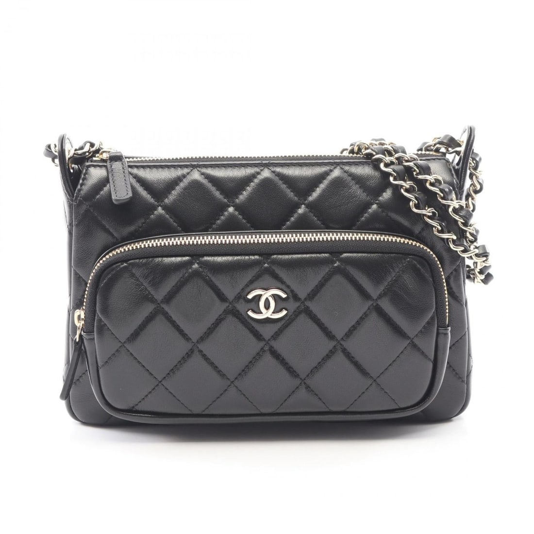 CHANEL Matelasse Shoulder Bag/Handbag in Lambskin Leather, Women's, Black (1 of 10)