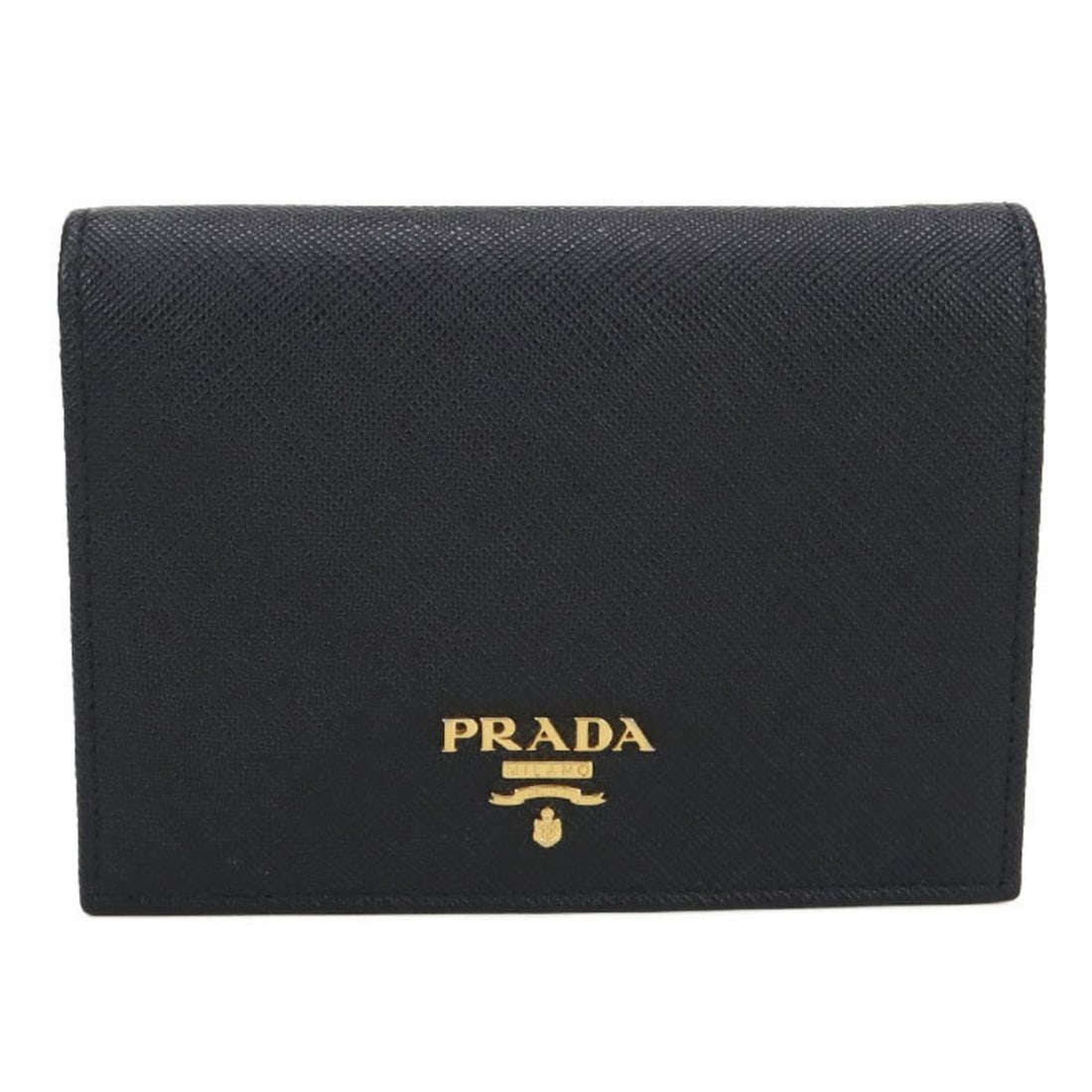 PRADA Saffiano Leather Bifold Wallet, Women's, Black (1 of 10)