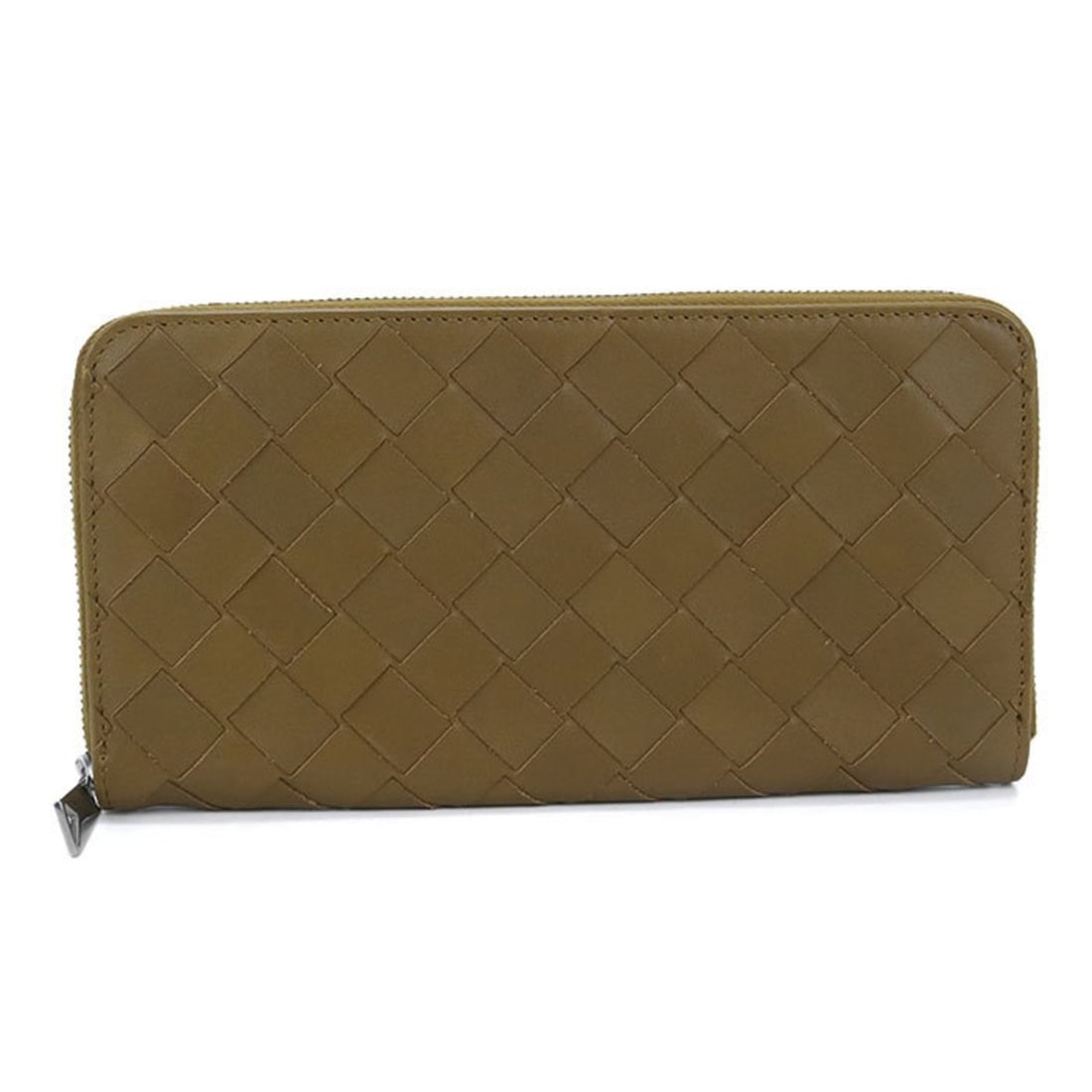 BOTTEGA VENETA Men's Intrecciato Zip-Around Wallet in Khaki: --- Catalog ---Category: SizeSize (HxWxD): 10cm x 19cm x 2cm / 3.93'' x 7.48'' x 0.78''Category: DesignType: Long wallet (bi-fold)Color: KhakiGender: MenMaterial: Leather Leather/Fur Type: CalfskinCat