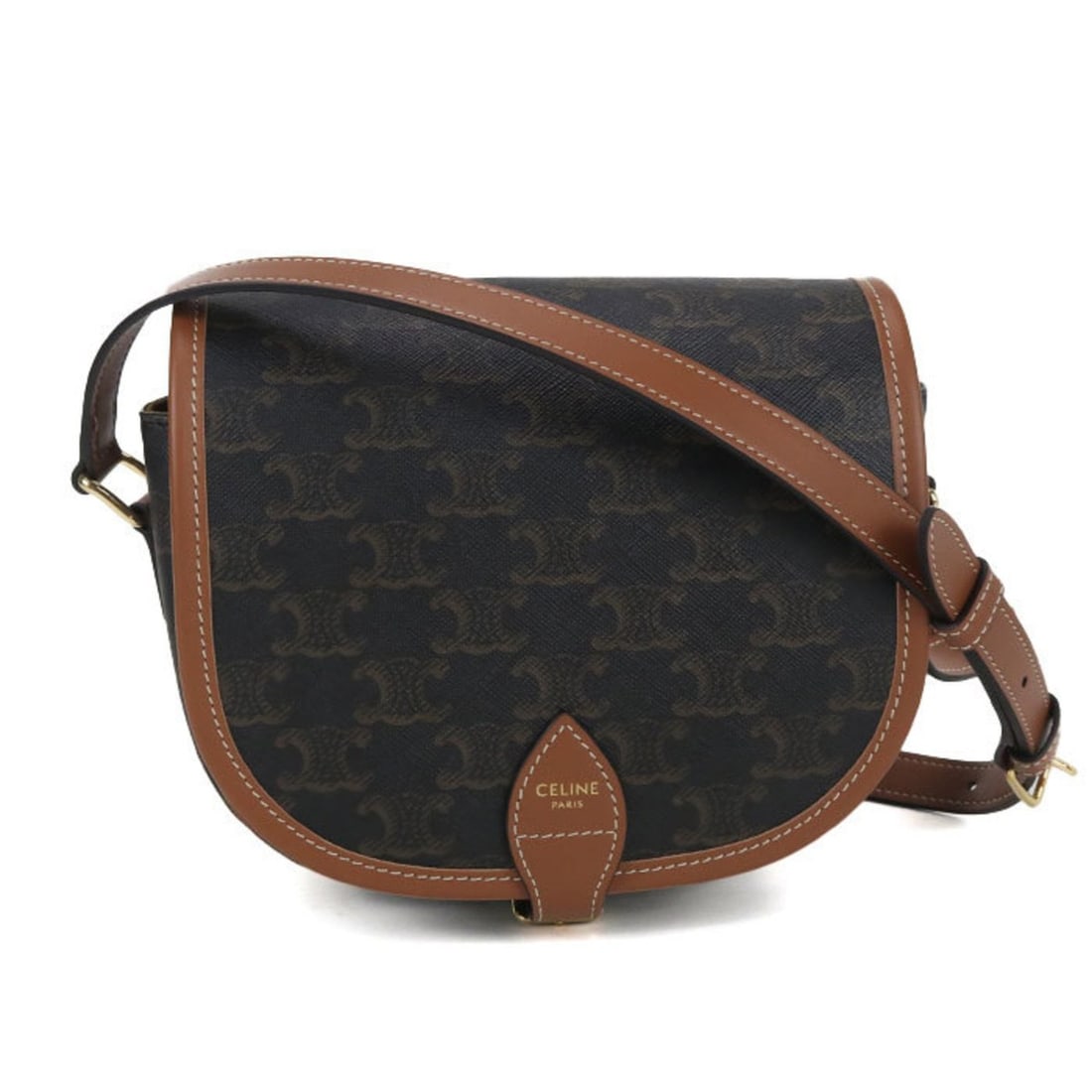 CELINE Triomphe Canvas Shoulder Bag, Women's, Brown: --- Catalog ---Category: SizeSize (HxWxD): 16cm x 15cm x 7cm / 6.29'' x 5.9'' x 2.75''Category: DesignType: Shoulder bagColor: BrownGender: WomenSeason: Spring/summerMaterial: PVC Category: GeneralBra