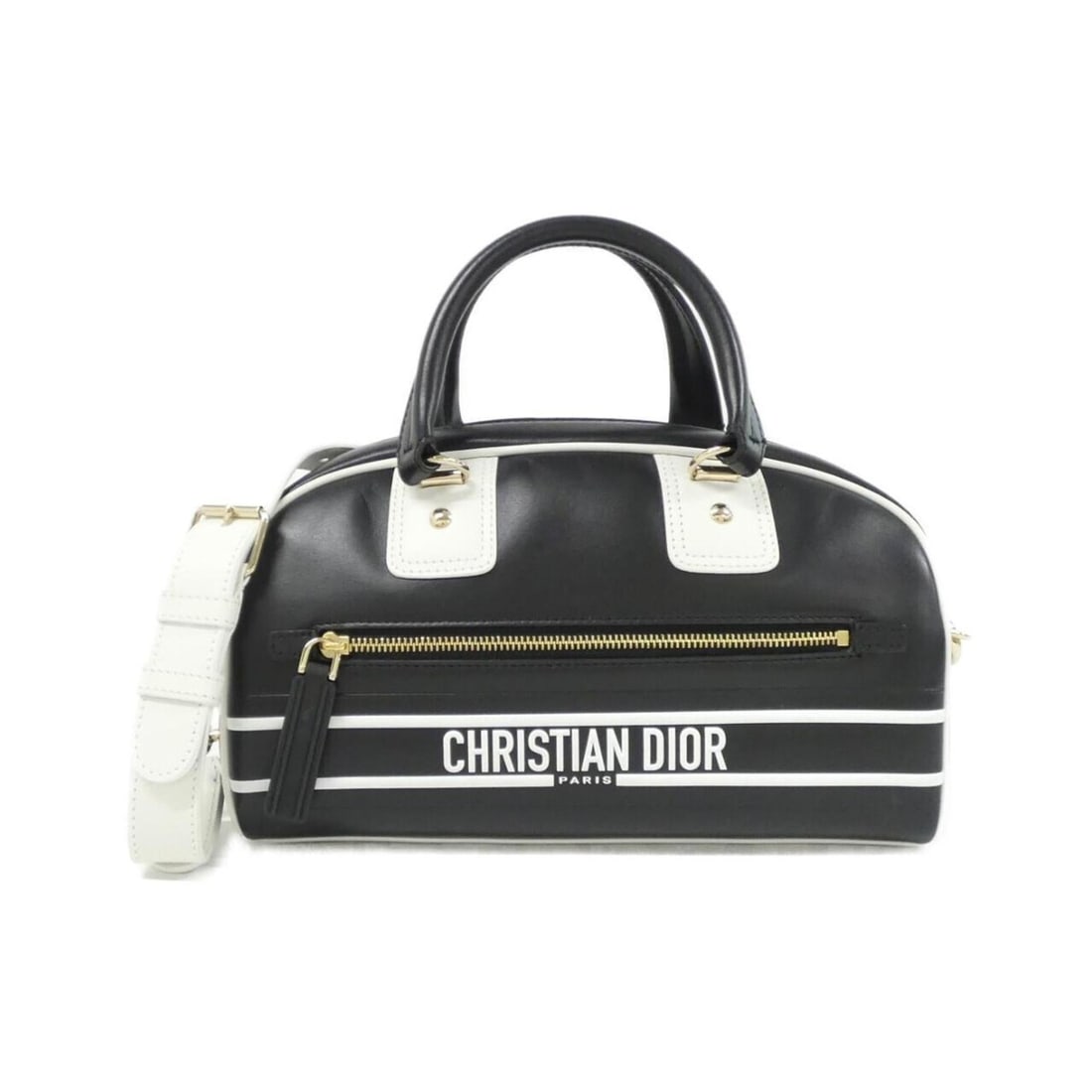Christian Dior Vibe Small M6209OOBR Handbag: --- Catalog ---Category: SizeSize (HxWxD): 15cm x 25cm x 11cm / 5.9'' x 9.84'' x 4.33''Category: DesignType: HandbagColor: Black, WhiteGender: Men,WomenMaterial: Leather Hardware Color: