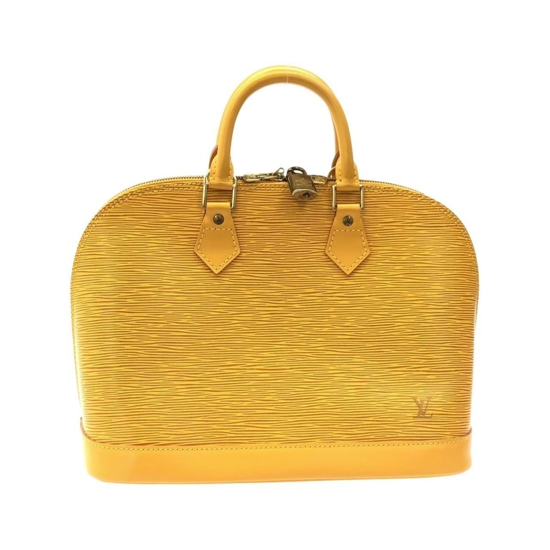 Louis Vuitton Epi Alma PM M52149 Handbag: --- Catalog ---Category: SizeSize (HxWxD): 24cm x 30cm x 16cm / 9.44'' x 11.81'' x 6.29''Category: DesignType: HandbagColor: YellowGender: WomenMaterial: Leather Hardware Color: GoldLeather/Fur Type: