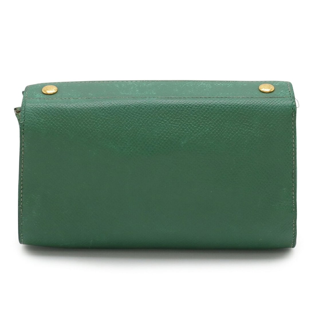HERMES Caro PM bag pouch in green leather with a double-sided mark.: --- Catalog ---Category: SizeWeight: 60g / 2.11oz.Size (HxWxD): 9.5cm x 16cm x 4cm / 3.74'' x 6.29'' x 1.57''Category: DesignType: PouchColor: GreenGender: Women,MenMaterial: Courchevel leather Catego