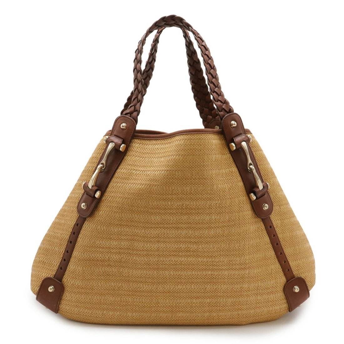 GUCCI Horsebit Tote Bag Shoulder with Raffia and Leather Basket, Brown, 137622: --- Catalog ---Category: SizeSize (HxWxD): 32cm x 51cm x 18cm / 12.59'' x 20.07'' x 7.08''Category: DesignType: Shoulder bag, Tote bagColor: BrownGender: WomenSeason: Spring/summerMaterial: Raffia , L