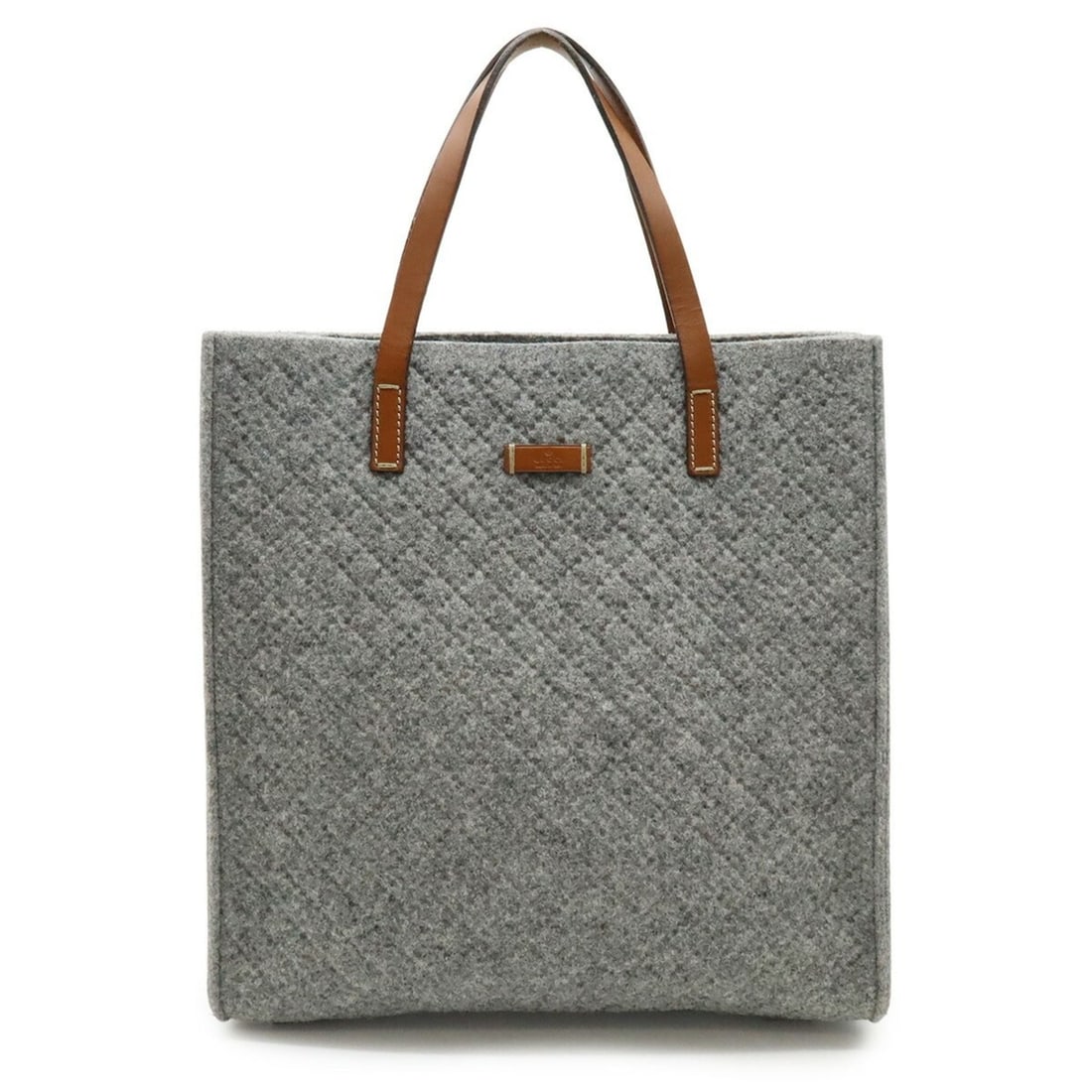 GUCCI Diamante Tote Bag, Shoulder Handbag, Felt, Wool, Leather, Gray, Brown, 295267: --- Catalog ---Category: SizeWeight: 380g / 13.4oz.Size (HxWxD): 33cm x 32cm x 13cm / 12.99'' x 12.59'' x 5.11''Category: DesignType: Handbag, Shoulder bag, Tote bagColor: Gray brownGender: WomenMater