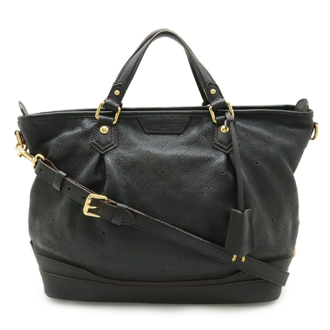 LOUIS VUITTON Monogram Mahina Stella PM Tote Bag, Handbag/Shoulder Leather, Noir, Black, M93177: --- Catalog ---Category: SizeSize (HxWxD): 28cm x 41cm x 15.5cm / 11.02'' x 16.14'' x 6.1''Strap Length: 74cm / 29.13''Category: DesignType: Handbag, Shoulder bag, Tote bagColor: Black, NoirGender: Wo