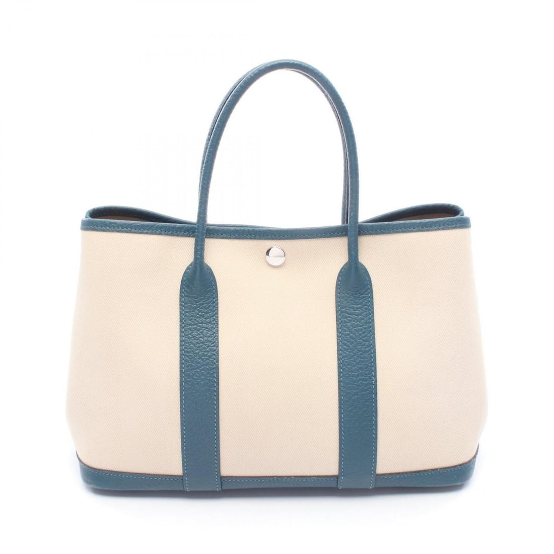 Hermes Hermès Garden Party TPM Tote Bag, Leather Toile Chevron, Women's, Beige and Green: --- Catalog ---Category: SizeSize (HxWxD): 21cm x 30cm x 14cm / 8.26'' x 11.81'' x 5.51''Category: DesignType: Tote bagColor: Beige, Green, NaturalGender: WomenMaterial: Toile chevron , Leather Hardwa