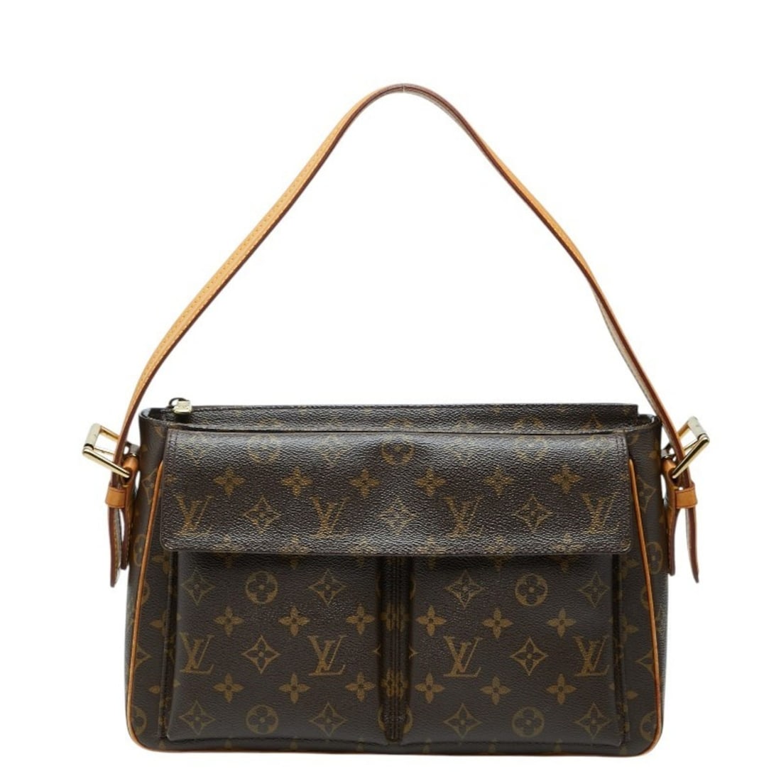 Louis Vuitton Monogram Viva Cite GM One-Shoulder Bag M51163 Brown Leather Women's LOUIS VUITTON (1 of 13)