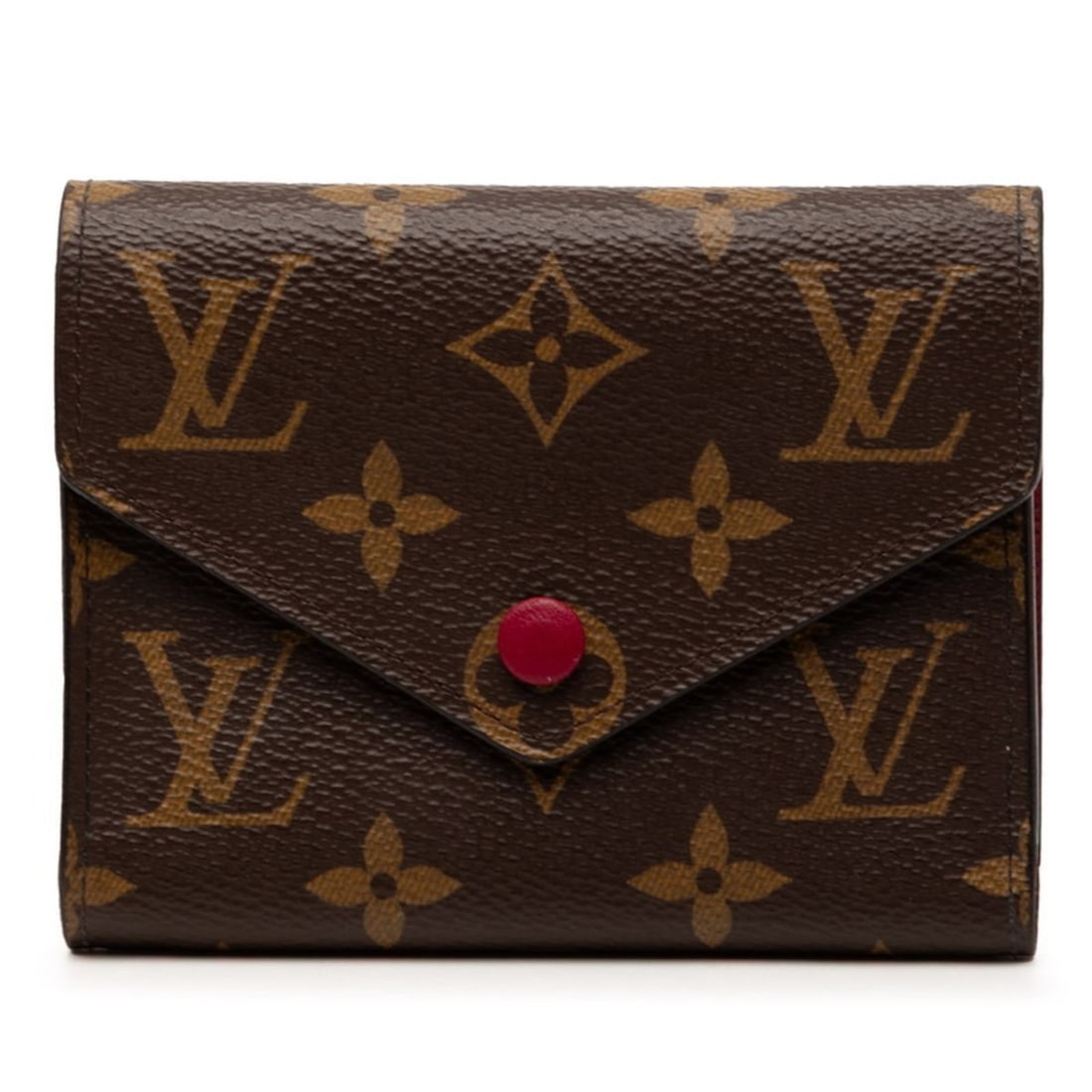 Louis Vuitton Monogram Portefeuille Victorine Tri-fold Wallet M41938 Brown Fuchsia Leather Women's: --- Catalog ---Category: SizeSize (HxWxD): 9.5cm x 12cm x 2cm / 3.74'' x 4.72'' x 0.78''Category: DesignType: Wallet (tri-fold)Color: Brown, FuchsiaGender: WomenMaterial: PVC , Leather Category: Gener