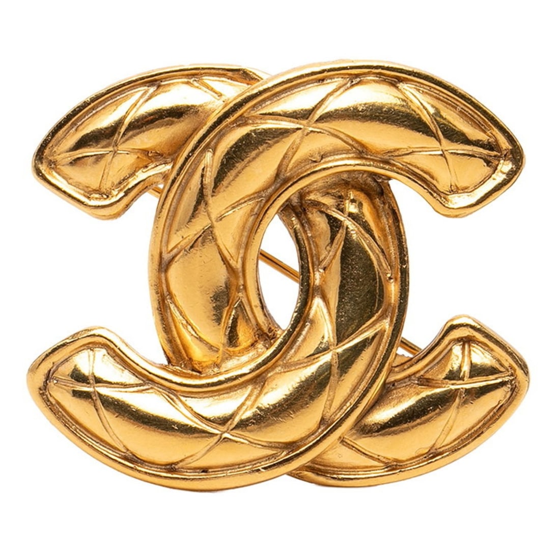 CHANEL Matelasse Coco Mark Vintage Brooch, Gold Plated, Women's: --- Catalog ---Category: SizeSize (HxWxD): 3.3cm x 3.8cm / 1.29'' x 1.49''Category: DesignType: BroochColor: GoldGender: WomenCategory: GeneralBrand: Chanel--- Item List ---Section: ConditionRanking: