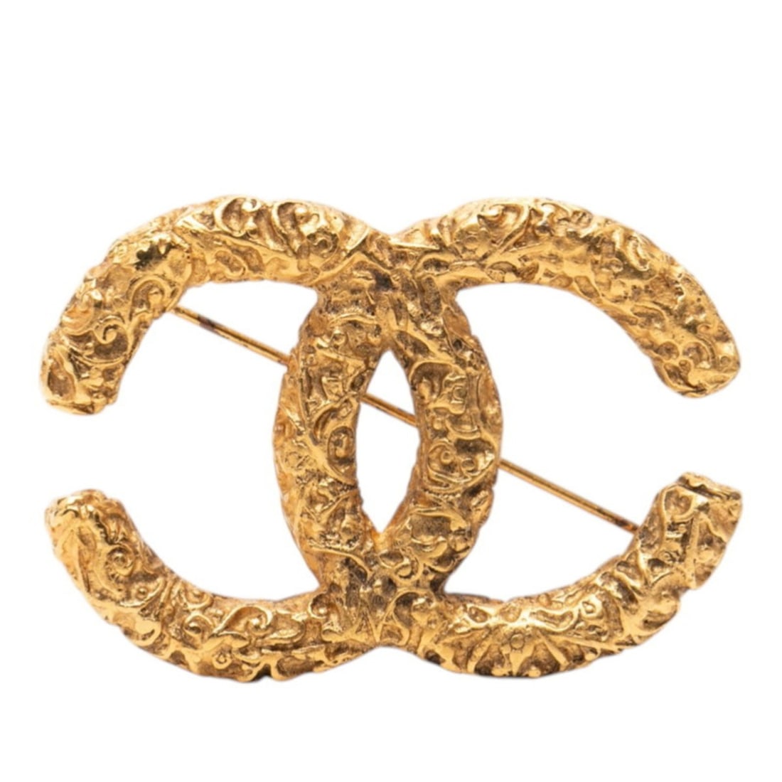 CHANEL Coco Mark Vintage Lava Brooch, Gold Plated, Women's (1 of 13)