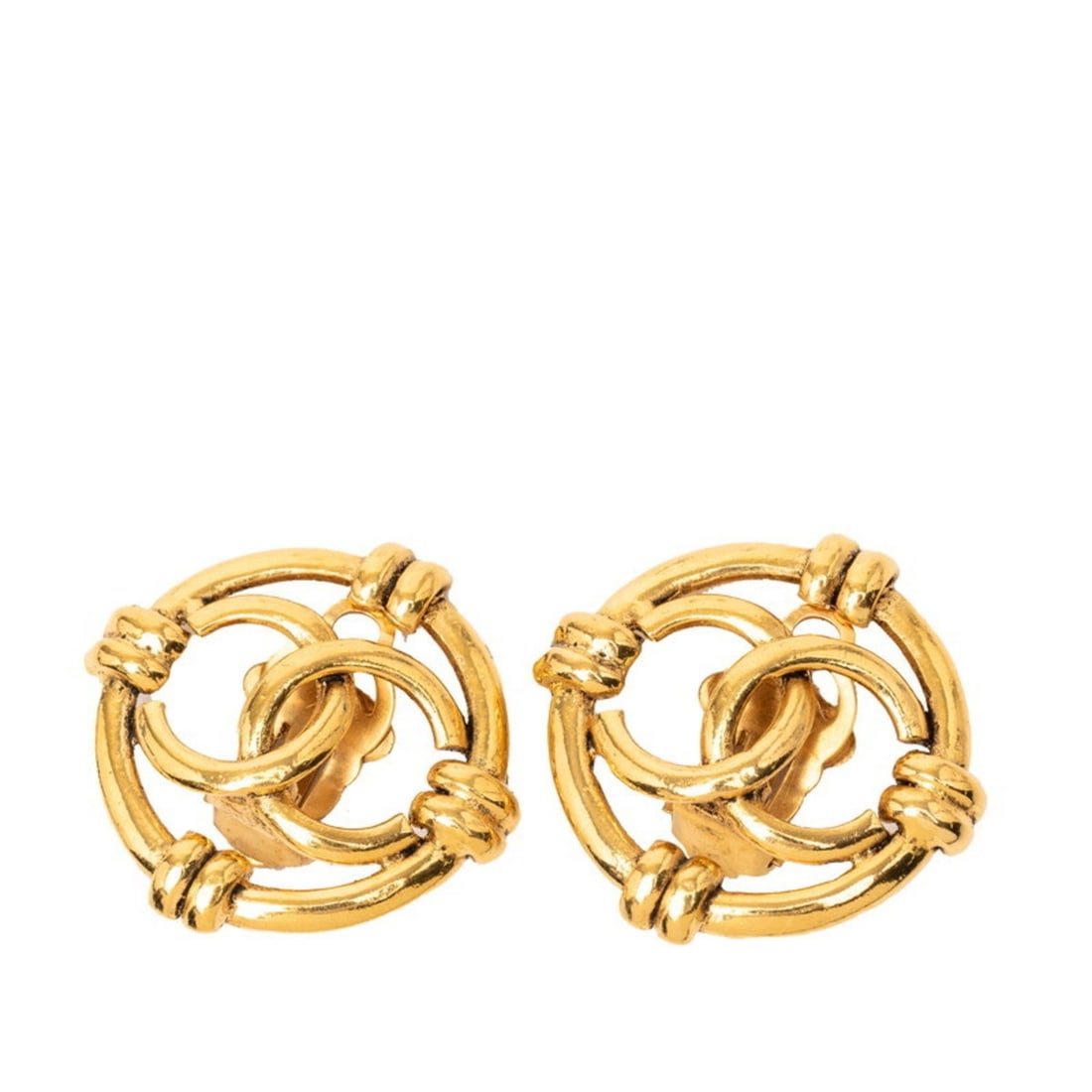 CHANEL Coco Mark Earrings, Gold Plated, Women's: --- Catalog ---Category: SizeSize (HxWxD): 33.70mm x 33.70mm / 1.33'' x 1.33''Category: DesignType: Clip earringsColor: GoldGender: WomenCategory: GeneralBrand: Chanel--- Item List ---Section: Conditi