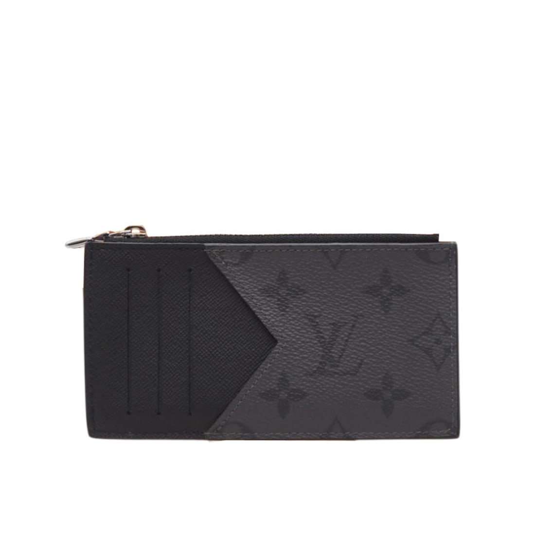 LOUIS VUITTON Eclipse Reverse Coin Card Holder M69533, Gray Coated Canvas, Men's: --- Catalog ---Category: SizeWeight: 70g / 2.46oz.Size (HxWxD): 8.5cm x 14.5cm x 1.5cm / 3.34'' x 5.7'' x 0.59''Category: DesignType: Coin purse/coin caseColor: GrayGender: MenClosure: ZipperMaterial: