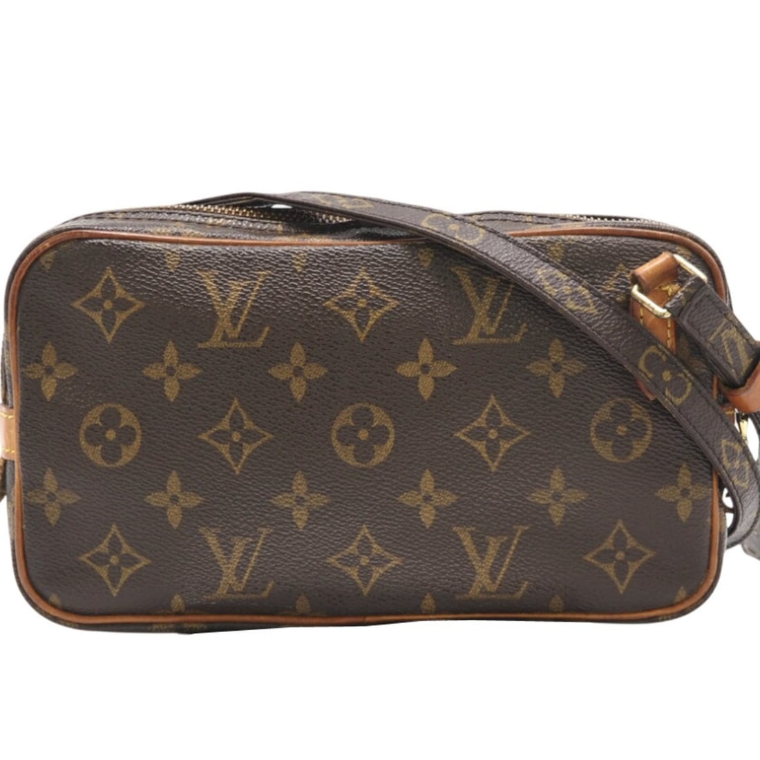 LOUIS VUITTON Monogram Marly Bandouliere M51828 Shoulder Bag in Brown Coated Canvas for Women: --- Catalog ---Category: SizeWeight: 267g / 9.41oz.Size (HxWxD): 12cm x 22cm x 4.5cm / 4.72'' x 8.66'' x 1.77''Strap Length: 131cm / 51.57''Category: DesignType: Shoulder bagColor: BrownGender: WomenC