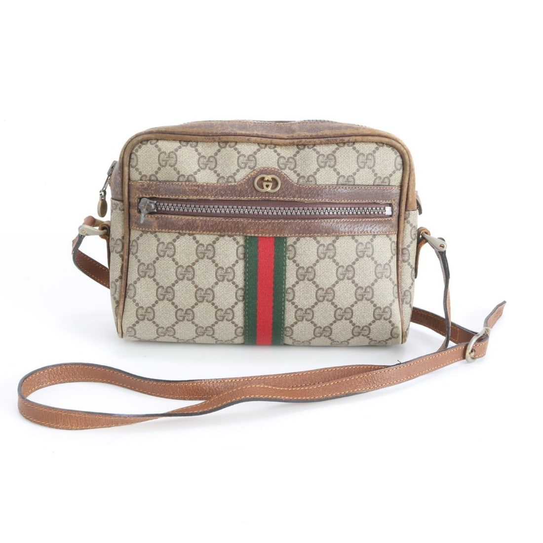 Gucci GG Supreme Sherry Line Leather Shoulder Bag/Messenger Bag Brown Men's: --- Catalog ---Category: SizeSize (HxWxD): 16cm x 23cm x 5cm / 6.29'' x 9.05'' x 1.96''Category: DesignType: Messenger bag, Shoulder bagColor: BrownGender: MenMaterial: Leather , Coated canvas Categor