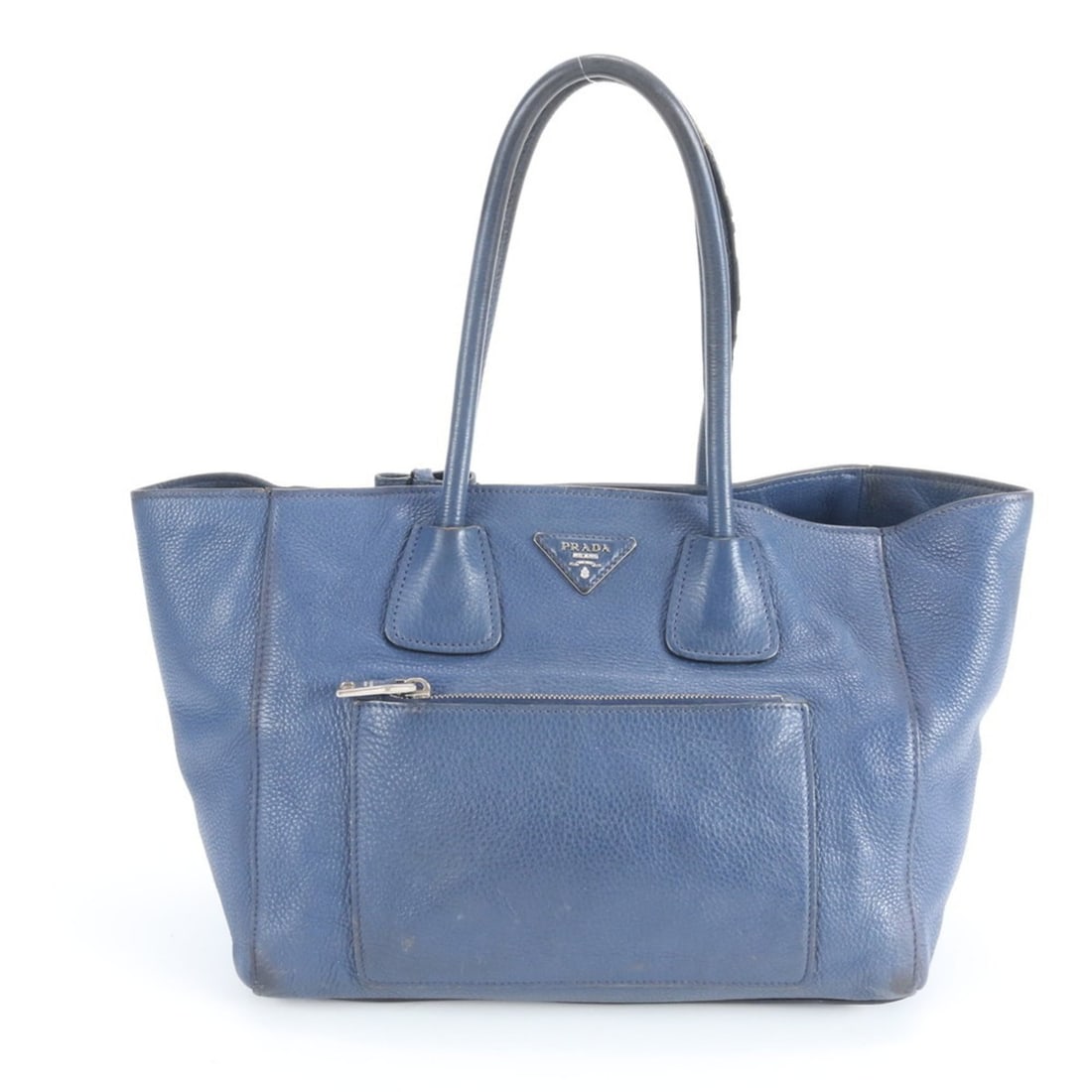 Prada Vitello Phoenix Triangle Logo Leather Tote Bag Shoulder Handbag for Women: --- Catalog ---Category: SizeSize (HxWxD): 23cm x 31cm x 17.5cm / 9.05'' x 12.2'' x 6.88''Category: DesignType: Handbag, Tote bagColor: BlueGender: WomenMaterial: Leather Category: GeneralBrand: Prada