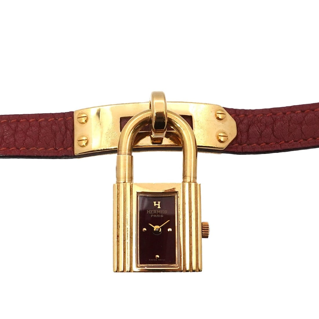 Hermès Kelly Watch, Women's, Bordeaux Quartz Watch with Cadena: --- Catalog ---Category: SizeWrist Size: 13cm - 15.5cm / 5.11'' - 6.1''Case Diameter: 20mm / 0.79''Category: DesignType: WristwatchGender: WomenColor (Dial): BordeauxMaterial (Band): Leather, Stainles