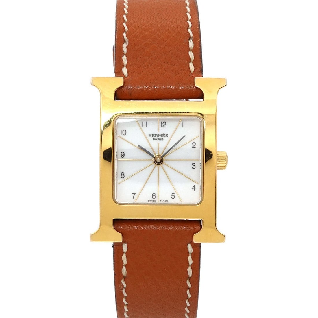 Hermès H Watch HH1 201 Women's White Quartz: --- Catalog ---Category: SizeWrist Size: 13.5cm - 16cm / 5.31'' - 6.29''Case Diameter: 21mm / 0.83''Category: DesignType: WristwatchGender: WomenColor (Dial): WhiteMaterial (Band): LeatherMaterial (Ca