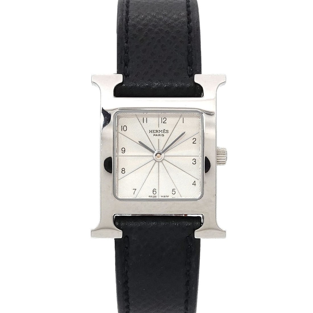 Hermès H Watch HH1 210 Women's Silver Quartz: --- Catalog ---Category: SizeWrist Size: 13.5cm - 16cm / 5.31'' - 6.29''Case Diameter: 21mm / 0.83''Category: DesignType: WristwatchGender: WomenColor (Dial): SilverMaterial (Band): Leather, Stainless