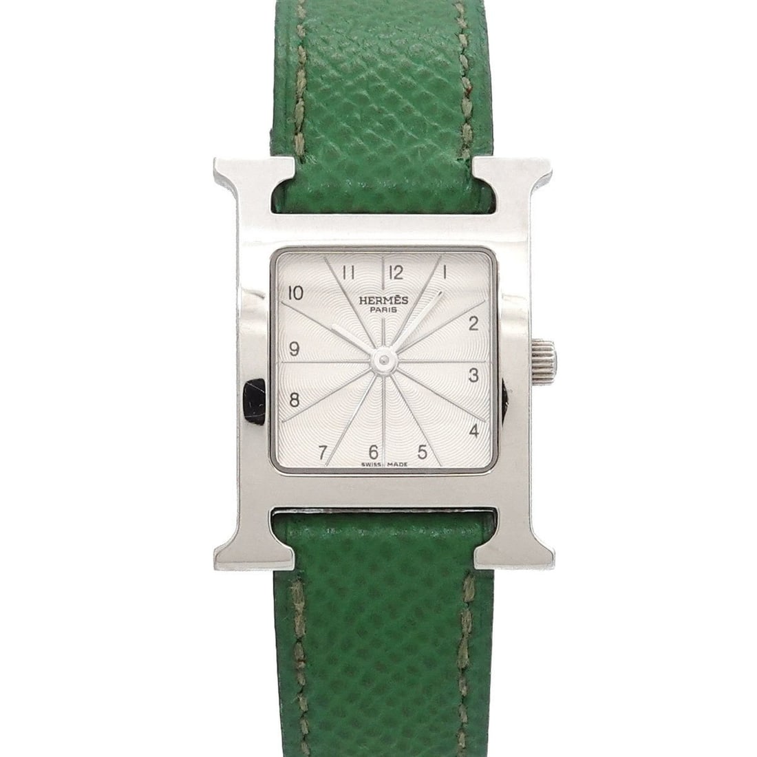 Hermès H Watch HH1 210 Women's Silver Green Quartz (1 of 17)