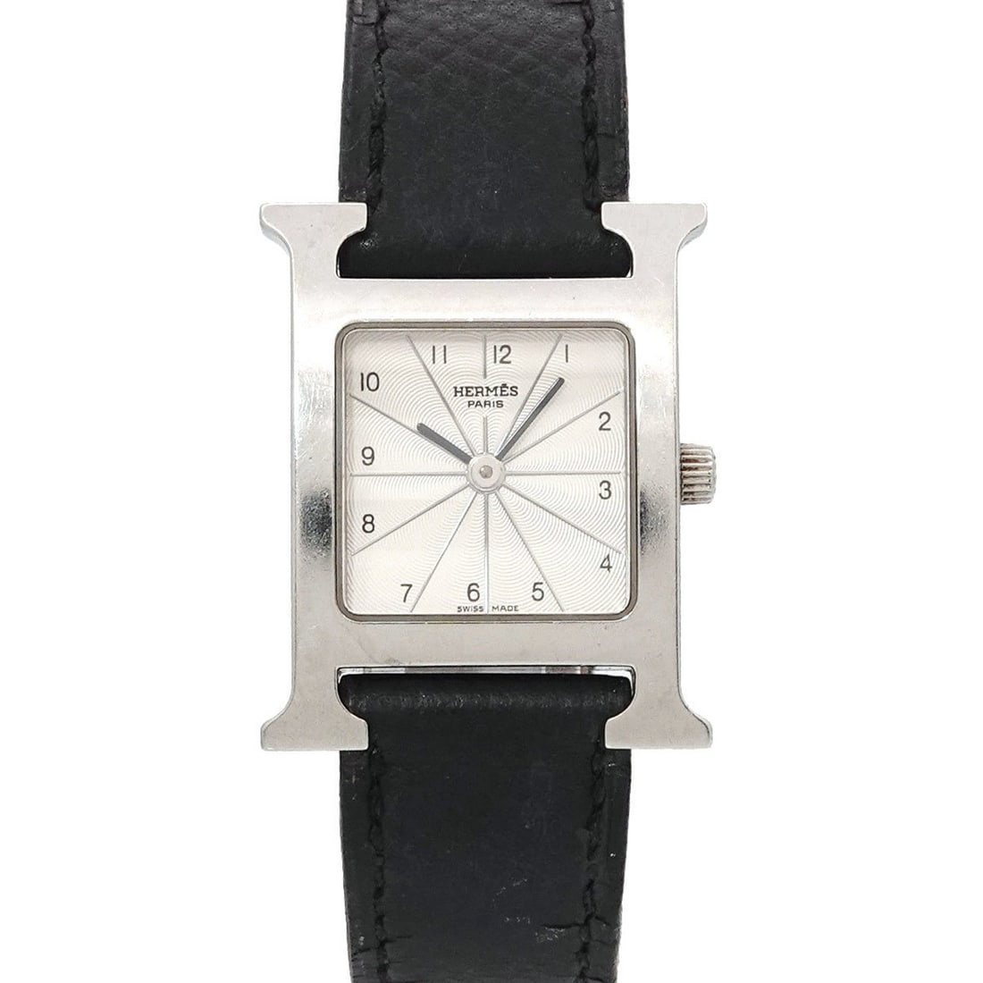 Hermès H Watch HH1 210 Women's Silver Quartz: --- Catalog ---Category: SizeWrist Size: 13.5cm - 16cm / 5.31'' - 6.29''Case Diameter: 21mm / 0.83''Category: DesignType: WristwatchGender: WomenColor (Dial): SilverMaterial (Band): Leather, Stainless