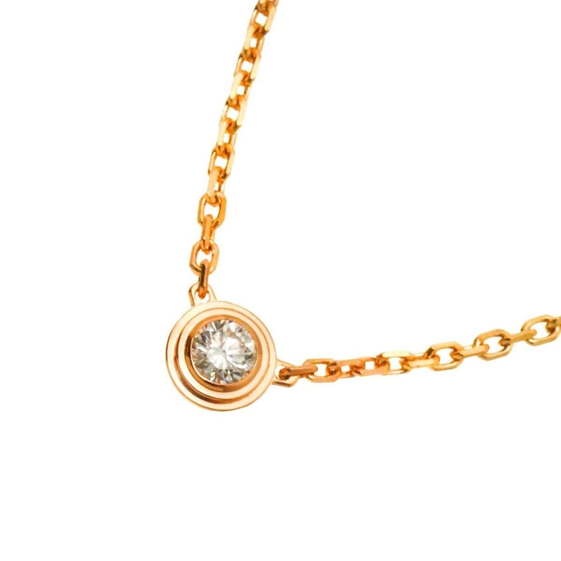 Cartier d'Amour Diamond Necklace, XS, 41cm, 18K PG Pink Gold 750: --- Catalog ---Category: SizePendant Size: 3.7mm x 3.7mm / 0.14'' x 0.14''Neck Circumference: 41 cm / 16.14''Category: DesignColor: Pink goldGender: WomenMaterial: Pink gold (18K)Necklace Type: Neckla