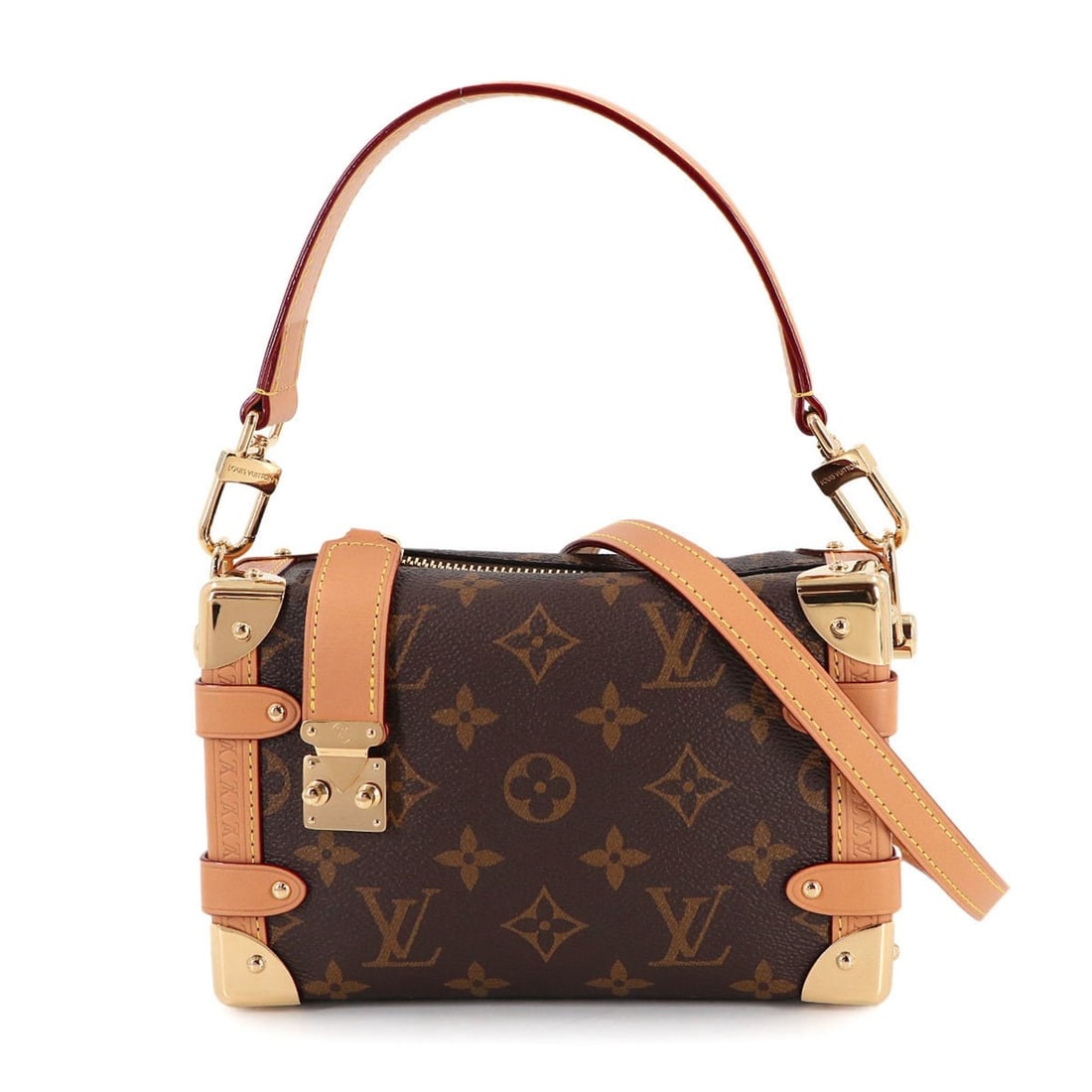 Louis Vuitton Monogram Side Trunk PM 2-way Handbag, Brown, M46815, RFID: --- Catalog ---Category: SizeSize (HxWxD): 12.5cm x 19cm x 7.5cm / 4.92'' x 7.48'' x 2.95''Category: DesignType: HandbagColor: Brown, MonogramGender: WomenMaterial: Monogram Category: GeneralMPN: M468