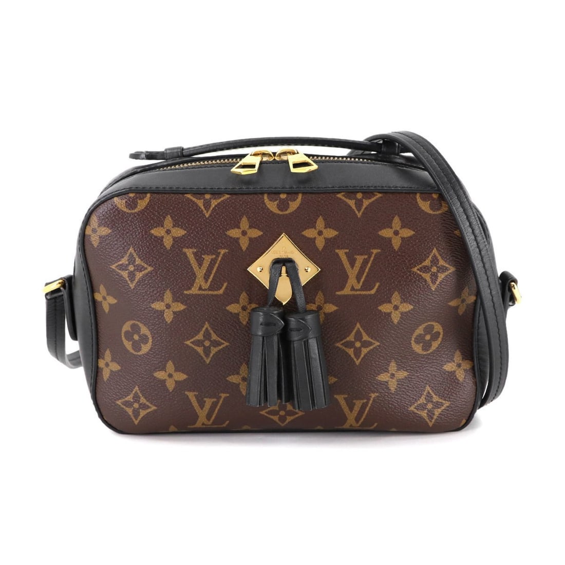 Louis Vuitton Monogram Saintonge Shoulder Handbag in Noir Leather (M43555) (1 of 13)