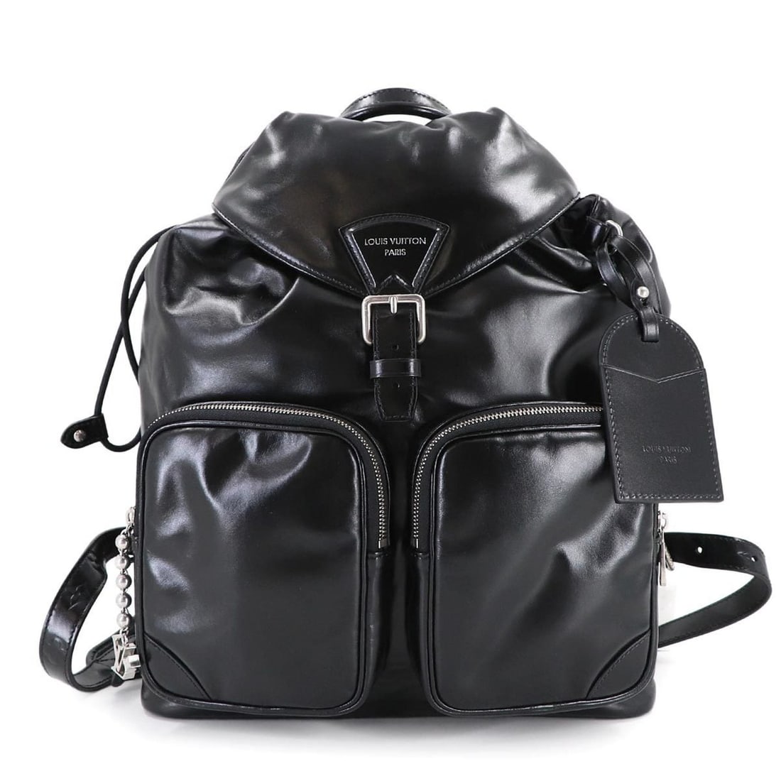 Louis Vuitton Montsouris Cargo Backpack, Black Leather, RFID, M13983: --- Catalog ---Category: SizeSize (HxWxD): 36cm x 32cm x 14cm / 14.17'' x 12.59'' x 5.51''Category: DesignType: BackpackColor: BlackGender: Men,WomenMaterial: Leather Category: GeneralMPN: M13983Brand