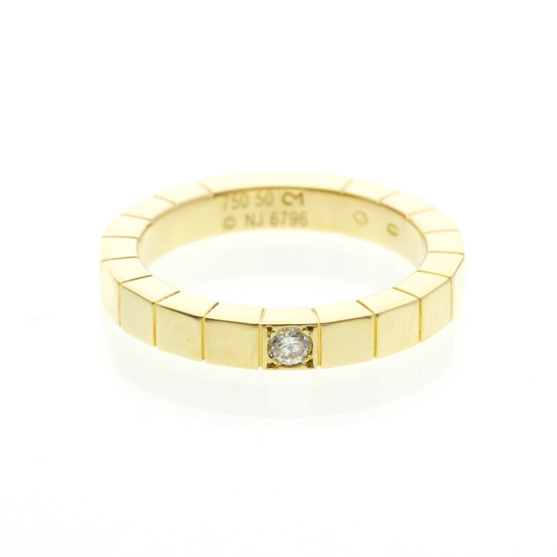 Cartier Lanieres Yellow Gold (18K) Fashion Diamond Band Ring Gold: --- Catalog ---Category: SizeWidth: 2.8mm / 0.11''Weight: 5.5g / 0.19oz.JP Size: 10US Size: 5 1/4Brand Size: 50Category: DesignType: Band ringColor: GoldMetal: GoldStone: DiamondStyle: FashionGender: