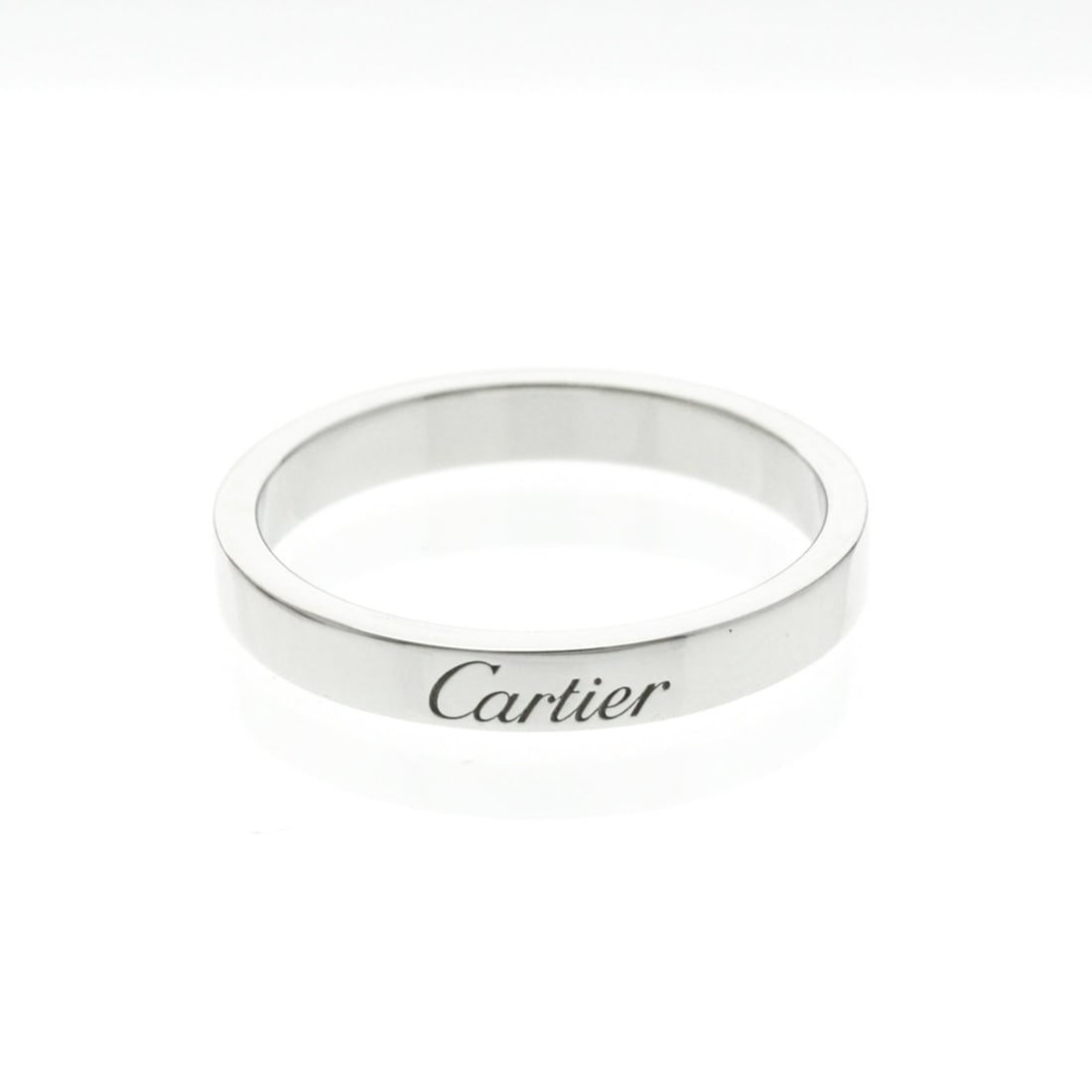 Cartier C De Cartier Ring Platinum Fashion No Stone Band Ring Silver: --- Catalog ---Category: SizeWidth: 2.9mm / 0.11''Weight: 5.4g / 0.19oz.JP Size: 16US Size: 7 1/2Brand Size: 56Category: DesignType: Band ringColor: SilverMetal: PlatinumStone: No StoneStyle: FashionG