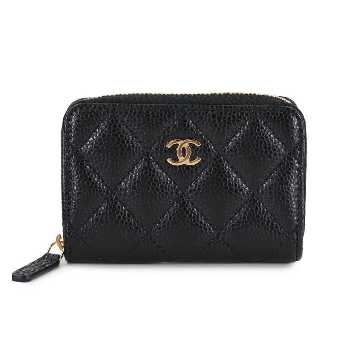 CHANEL Matelasse Classic Zip Coin Purse, Caviar Leather, Black, Coco Mark, Gold Hardware, AP0216: --- Catalog ---Category: SizeSize (HxWxD): 7.5cm x 10.5cm x 2cm / 2.95'' x 4.13'' x 0.78''Category: DesignType: Coin purse/coin caseColor: BlackGender: WomenMaterial: Grained Calfskin Category: Genera