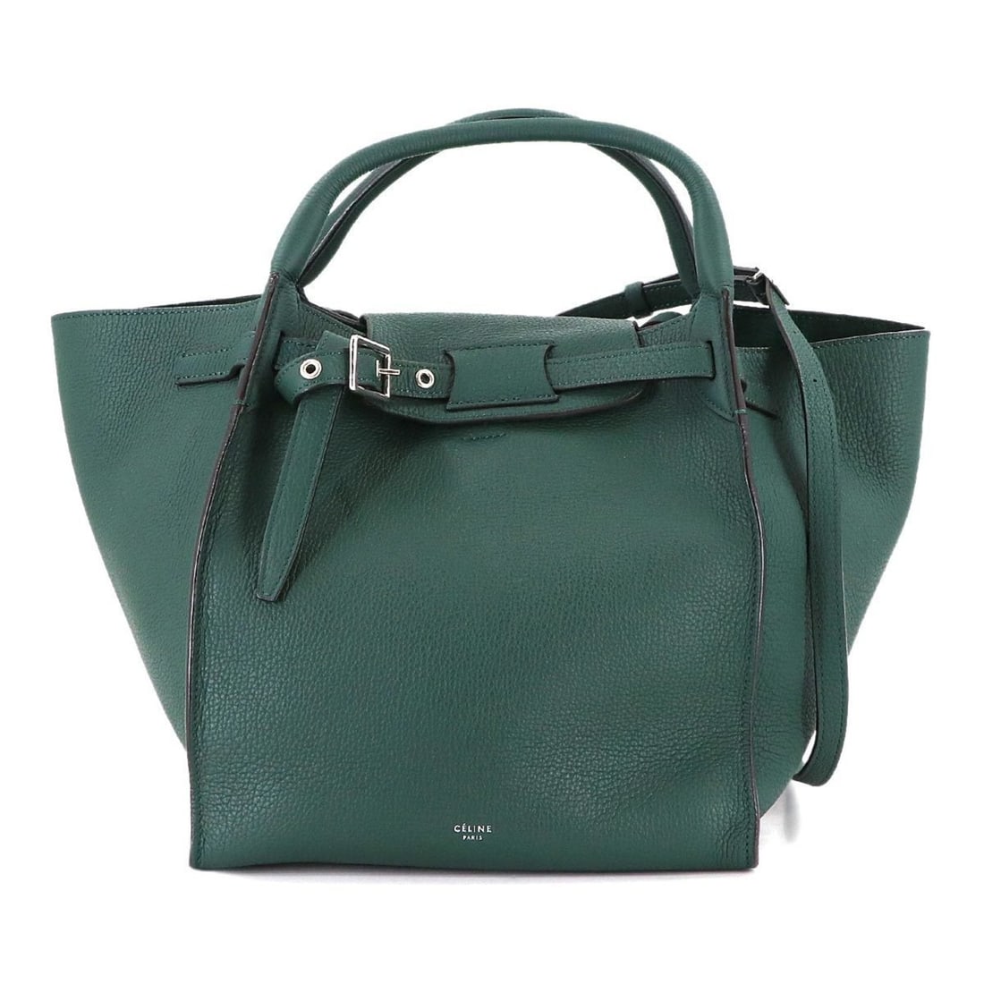 Celine Big Bag Small with Long Strap, 2-Way Handbag, Leather, Green, 183313: --- Catalog ---Category: SizeSize (HxWxD): 25.5cm x 42cm x 22cm / 10.03'' x 16.53'' x 8.66''Category: DesignType: HandbagColor: GreenGender: WomenMaterial: Leather Category: GeneralMPN: 183313Brand: C