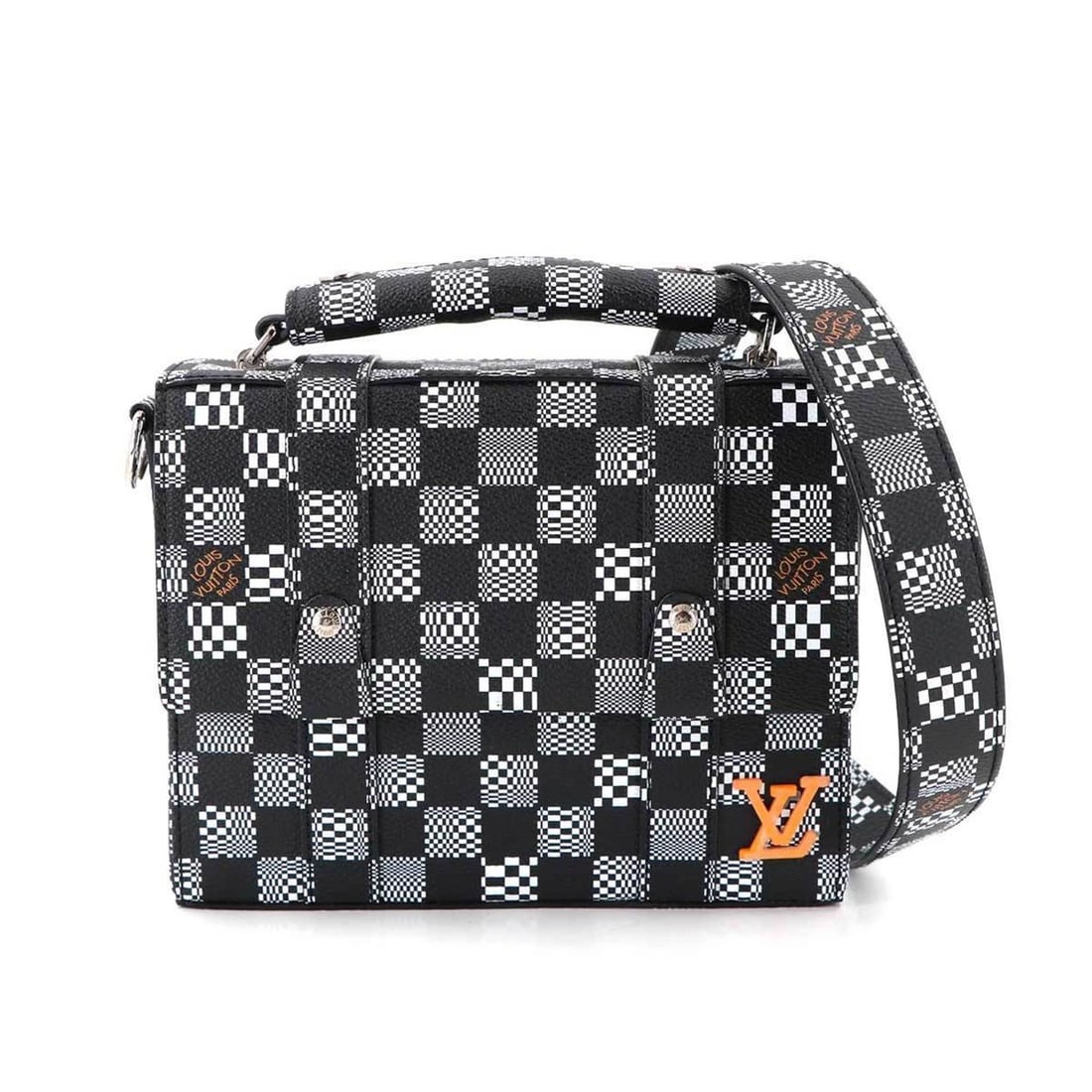 Louis Vuitton Damier Distorted Flap Soft Trunk, 2-way handbag, black and white, N50032.: --- Catalog ---Category: SizeSize (HxWxD): 16.5cm x 20cm x 4.5cm / 6.49'' x 7.87'' x 1.77''Category: DesignType: Handbag, Shoulder bagColor: BlackGender: WomenMaterial: Canvas Category: GeneralMPN: N5