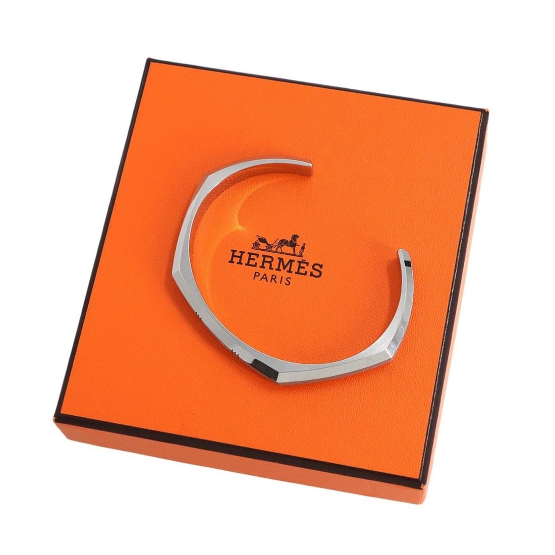 Hermes Hermès Toolbox Bangle Bracelet, Silver, T4 - 2