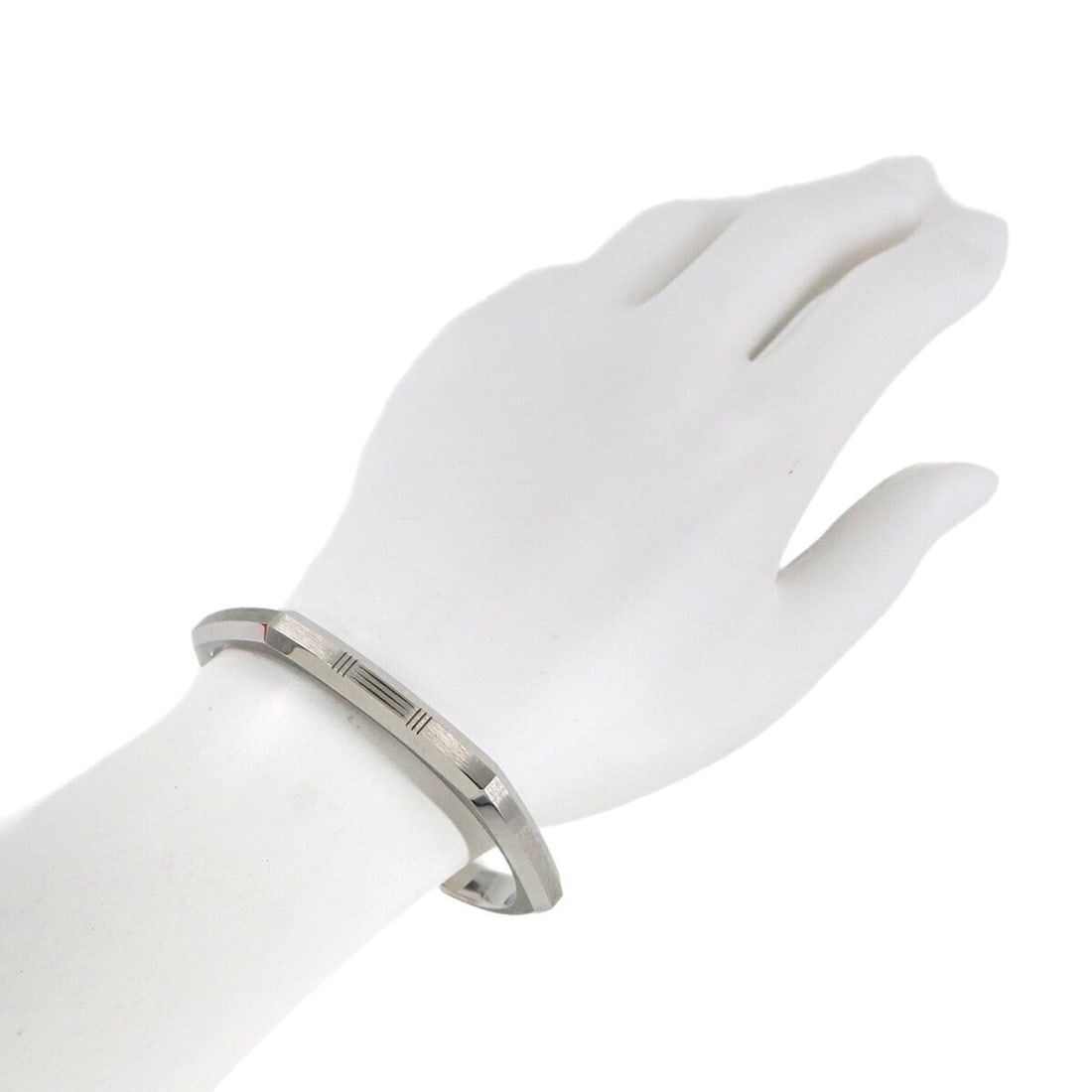 Hermes Hermès Toolbox Bangle Bracelet, Silver, T4 - 7
