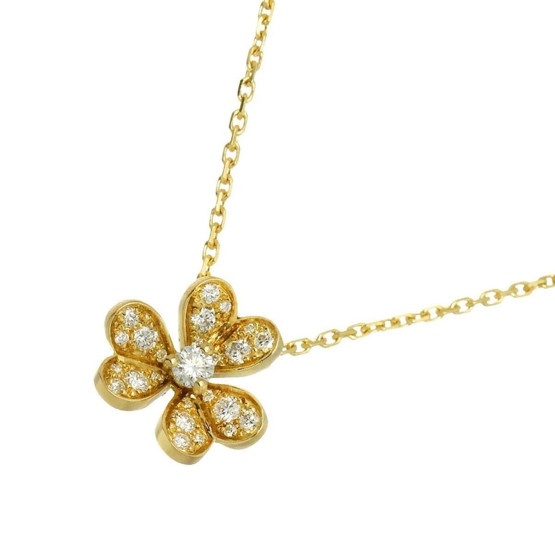 Van Cleef & Arpels Frivole Diamond Mini Necklace, 40cm, 18K Yellow Gold 750: --- Catalog ---Category: SizePendant Size: 10.4mm x 11.5mm / 0.4'' x 0.45''Neck Circumference: 40 cm / 15.74''Category: DesignGender: WomenMaterial: Yellow gold (18K)Necklace Type: NecklaceCategory: