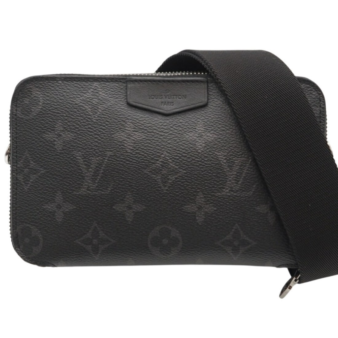 LOUIS VUITTON Eclipse Alpha Wearable Wallet M81260 Shoulder Bag in Black and Gray Coated Canvas for: --- Catalog ---Category: SizeWeight: 480g / 1.05lb.Size (HxWxD): 11cm x 18cm x 6.5cm / 4.33'' x 7.08'' x 2.55''Strap Length: 130cm / 51.18''Category: DesignType: Shoulder bagColor: Black, GrayGender: