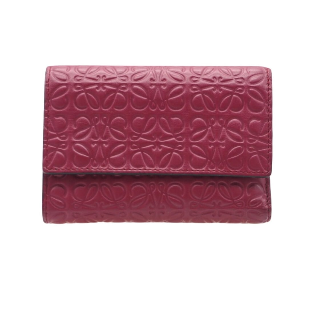LOEWE Anagram Repeat Small Vertical Wallet C499S97X04, tri-fold wallet in pink calfskin leather,: --- Catalog ---Category: SizeWeight: 101g / 3.56oz.Size (HxWxD): 8.5cm x 12cm x 1.5cm / 3.34'' x 4.72'' x 0.59''Category: DesignType: Wallet (tri-fold)Color: PinkGender: WomenMaterial: Leather Leather