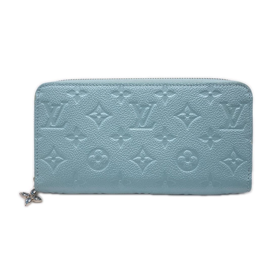 LOUIS VUITTON Empreinte Zippy Wallet in Azure Frost, M12680, Blue Calf Leather, Women's (1 of 15)