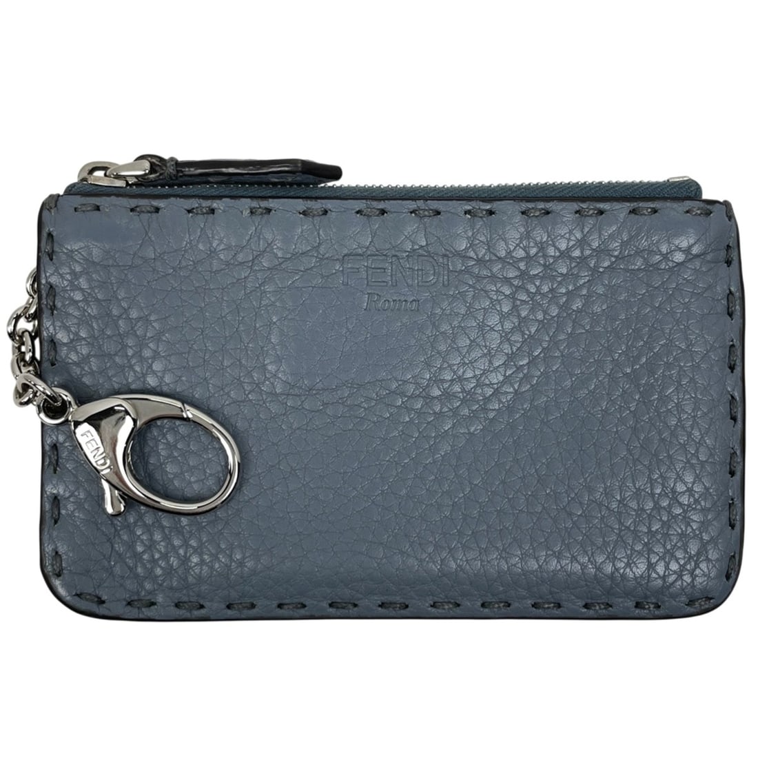 FENDI Selleria wallet/coin case keychain coin purse leather blue women's: --- Catalog ---Category: SizeSize (HxWxD): 8.5cm x 13.5cm x 5.00mm / 3.34'' x 5.31'' x 0.19''Category: DesignType: Coin purse/coin caseColor: BlueGender: WomenMaterial: Leather Category: GeneralBrand: