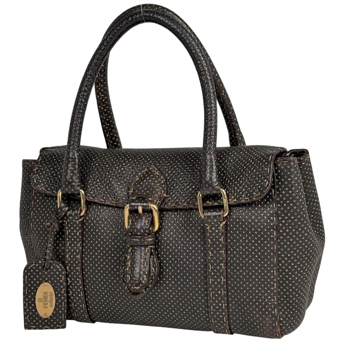 FENDI Selleria Mini Linda Handbag, Stitched Leather, Brown, 8BR486, Women's: --- Catalog ---Category: SizeSize (HxWxD): 16cm x 22cm x 8cm / 6.29'' x 8.66'' x 3.14''Category: DesignType: HandbagColor: BrownGender: WomenMaterial: Leather Category: GeneralBrand: Fendi--- Item Lis
