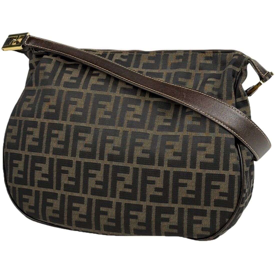 Fendi Zucca pattern shoulder bag, canvas, brown, for women: --- Catalog ---Category: SizeSize (HxWxD): 25cm x 30cm x 10cm / 9.84'' x 11.81'' x 3.93''Category: DesignType: Shoulder bagColor: BrownGender: WomenMaterial: Canvas , Leather Category: GeneralBrand: F