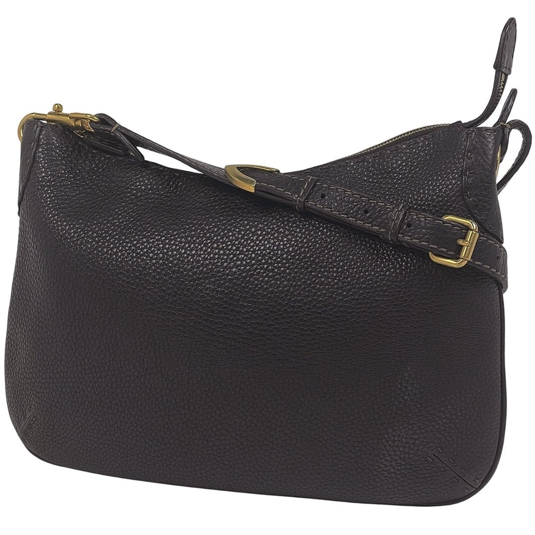 Fendi Selleria Shoulder Bag, Crossbody, Leather, Dark Brown, 8BT146, Women's: --- Catalog ---Category: SizeSize (HxWxD): 23cm x 32cm x 3cm / 9.05'' x 12.59'' x 1.18''Category: DesignType: Shoulder bagColor: Dark brownGender: WomenMaterial: Leather Category: GeneralBrand: Fendi-