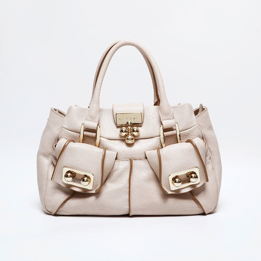 Celine Leather Handbag Beige WS22163 (1 of 13)