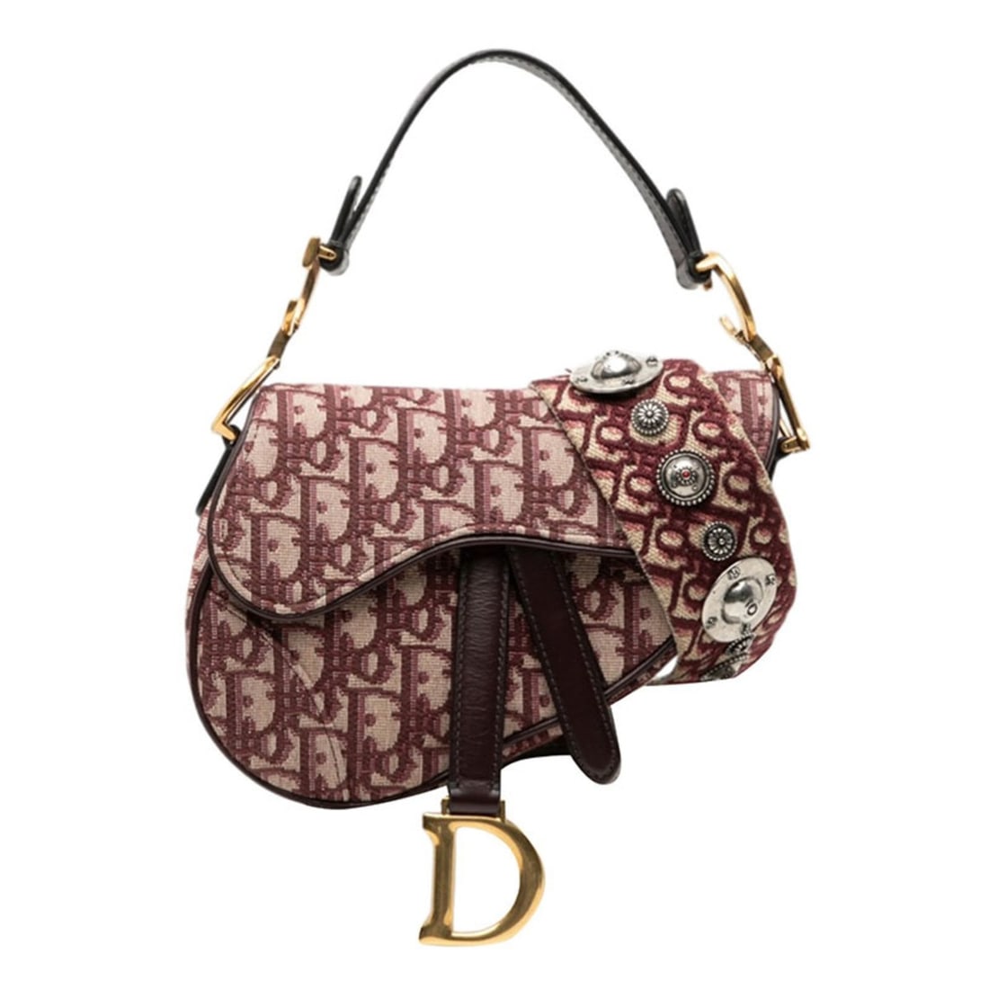 Christian Dior Dior Oblique Saddle Bag, Handbag/Shoulder 2-Way, Bordeaux/Wine Red Canvas/Leather,: --- Catalog ---Category: SizeSize (HxWxD): 11cm x 20cm x 4.5cm / 4.33'' x 7.87'' x 1.77''Category: DesignType: Handbag, Saddle bag, Shoulder bagColor: Bordeaux, Red color, WineGender: WomenMaterial: C