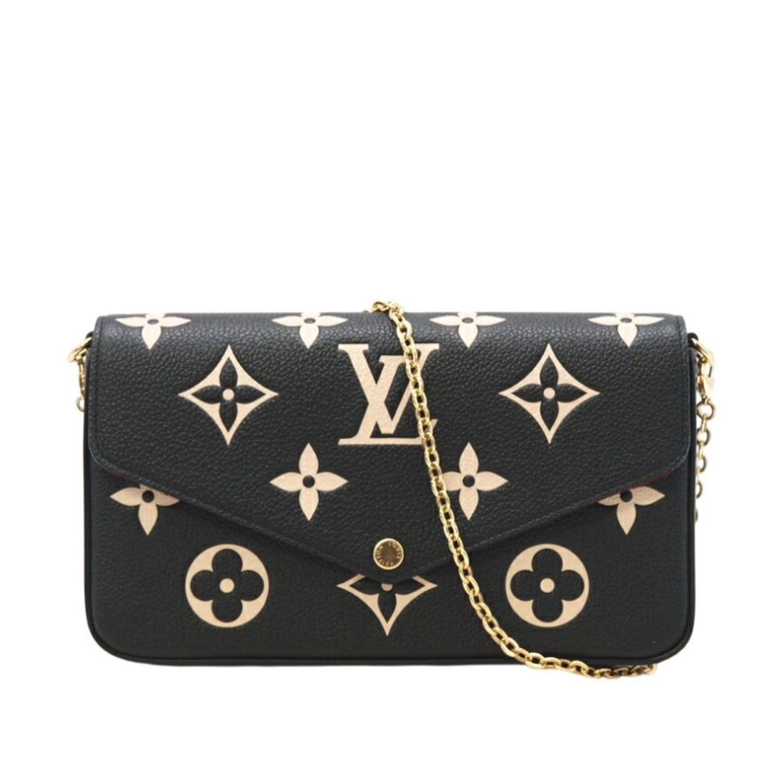 LOUIS VUITTON Empreinte Two-Tone Pochette Felicie M82479 Shoulder Bag in Beige Calfskin Leather for: --- Catalog ---Category: SizeWeight: 390g / 13.75oz.Size (HxWxD): 12cm x 21cm x 3cm / 4.72'' x 8.26'' x 1.18''Strap Length: 114cm / 44.88''Category: DesignType: Pochette, Shoulder bagColor: BeigeGende