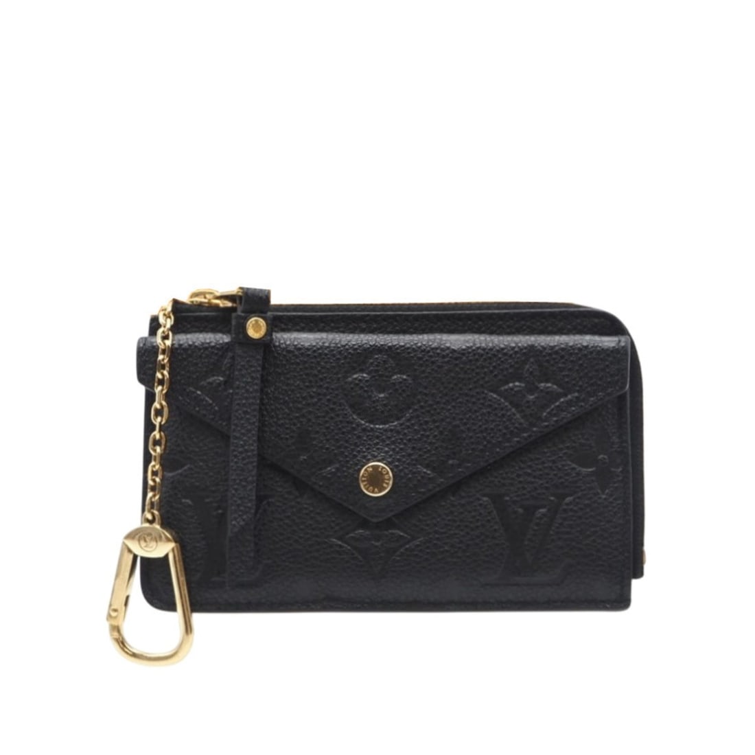 LOUIS VUITTON Empreinte Porte Carte Recto Verso M69421 Coin Case in Black Calfskin Leather for Women: --- Catalog ---Category: SizeWeight: 100g / 3.52oz.Size (HxWxD): 8.5cm x 13.5cm x 2cm / 3.34'' x 5.31'' x 0.78''Category: DesignType: Coin purse/coin caseColor: BlackGender: WomenClosure: ZipperMateri